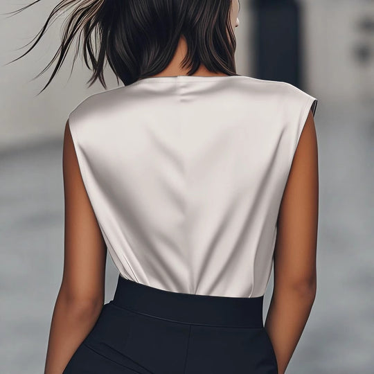 Damen Elegantes Drapiertes Oberteil aus hochwertigem Material R&B