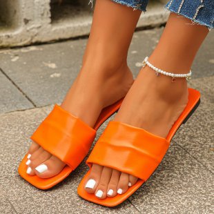 Damen Flauschige Open-Toe Pantoletten R&B