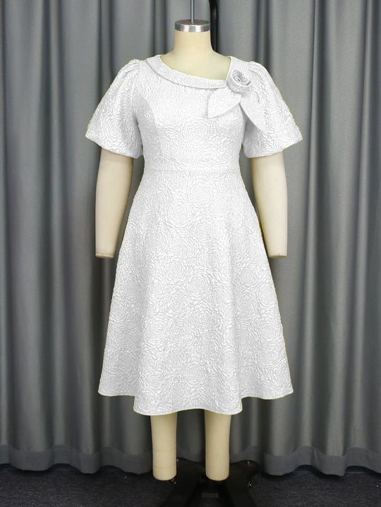 Damen Freizeitkleid mit floralem Strukturmuster R&B