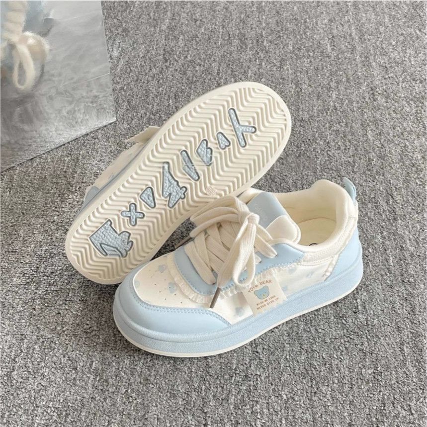 Damen Sportliche Sneaker mit niedlichem Tiermotiv und elastischen Schnürsenkeln