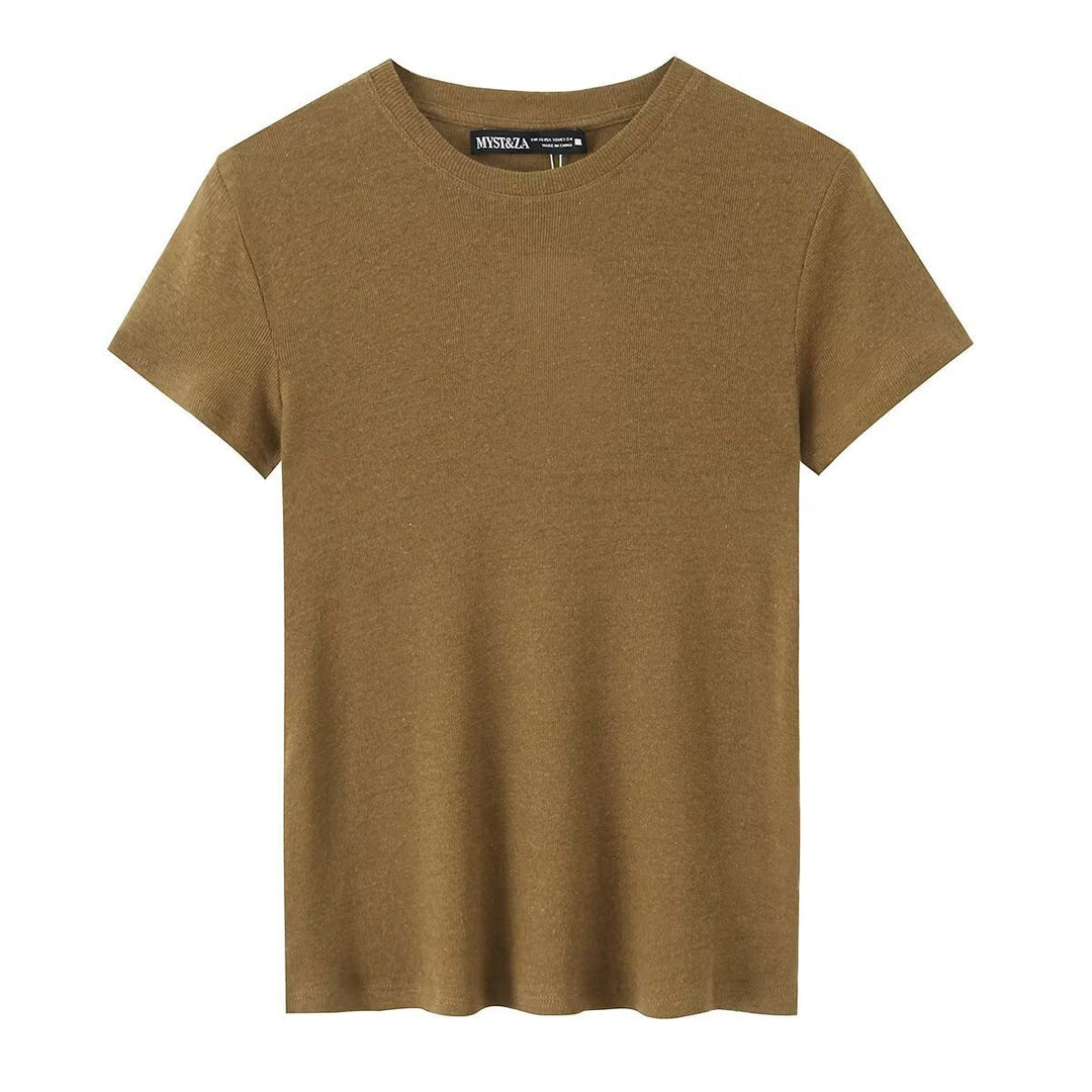 Damen Freizeit T-Shirt aus bio-zertifizierter Baumwolle mit rundem Hals und komfortablem Schnitt R&B