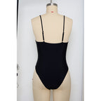 Damen Verführerischer Einteiler Badeanzug mit eleganten Trägern und hochwertigem Stoff R&B