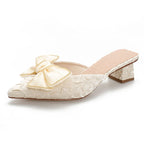 Damen elegante Mules mit besonderem Schmuckdetail