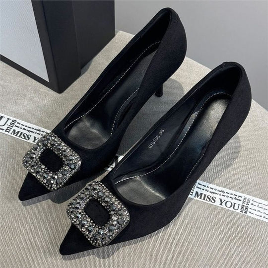 Damen elegante High Heel Pumps mit funkelnder Strassverzierung R&B