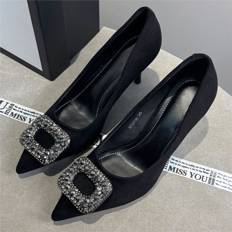 Damen elegante High Heel Pumps mit funkelnder Strassverzierung R&B