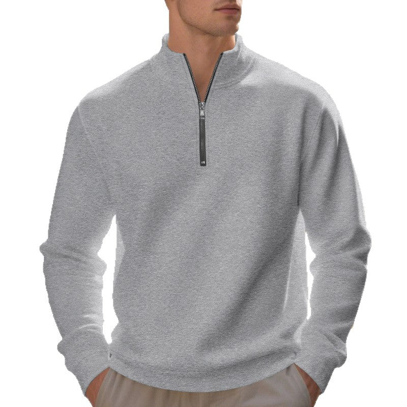 Herren sportlicher Pullover mit halbem Reißverschluss und atmungsaktiver Struktur R&B