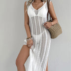 Damen eleganter Häkelsarong mit transparentem Design R&B