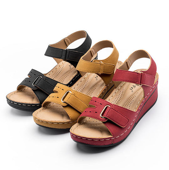 Damen Komfortable Wedge-Sandalen mit verstellbarem Riemen R&B
