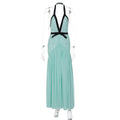 Damen Maxikleid mit tiefem V-Ausschnitt und innovativer Raffung R&B