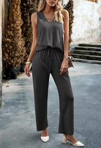 Damen lässiges Ensemble aus Top und weiten Hosen R&B