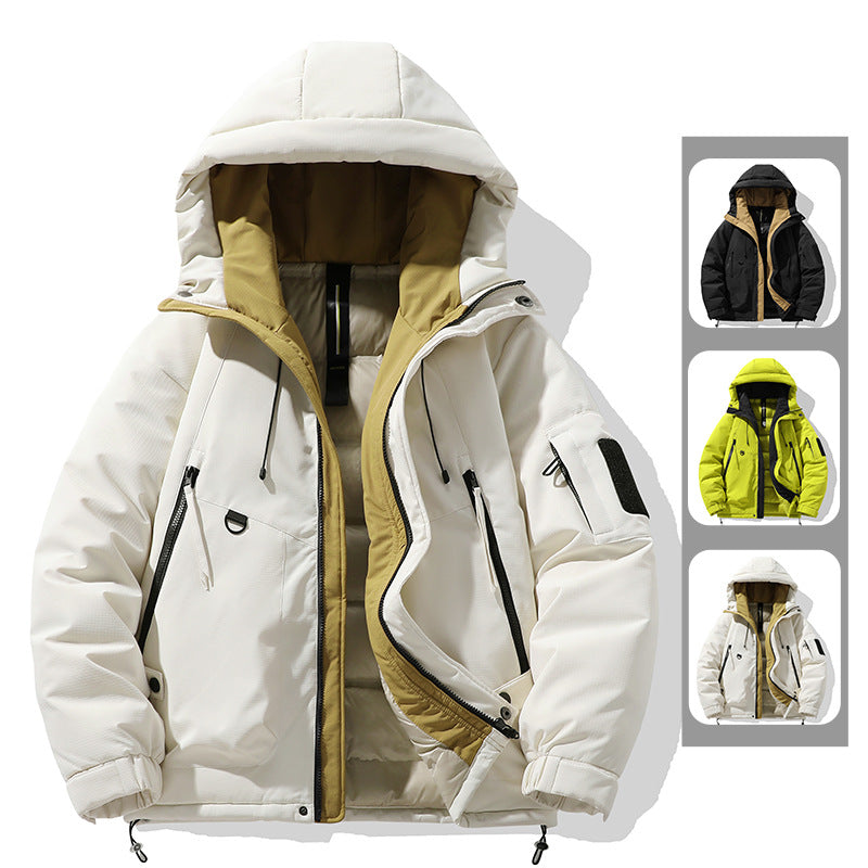 Herren Winterjacke mit multifunktionalen Taschen und verstellbarem Kapuzenkragen
