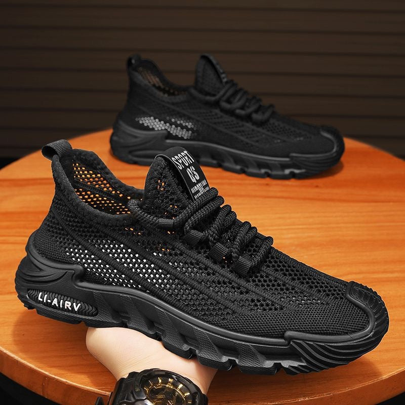 Damen Atmungsaktive Sportsneakers mit elastischer Schnürung und robustem Sohlenprofil