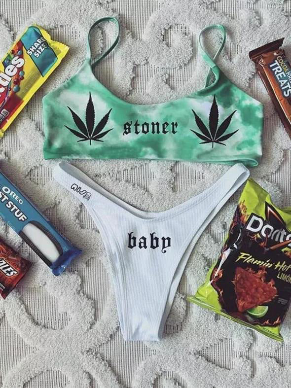 Damen Sport-Bikini mit auffälligem Grafikdesign R&B