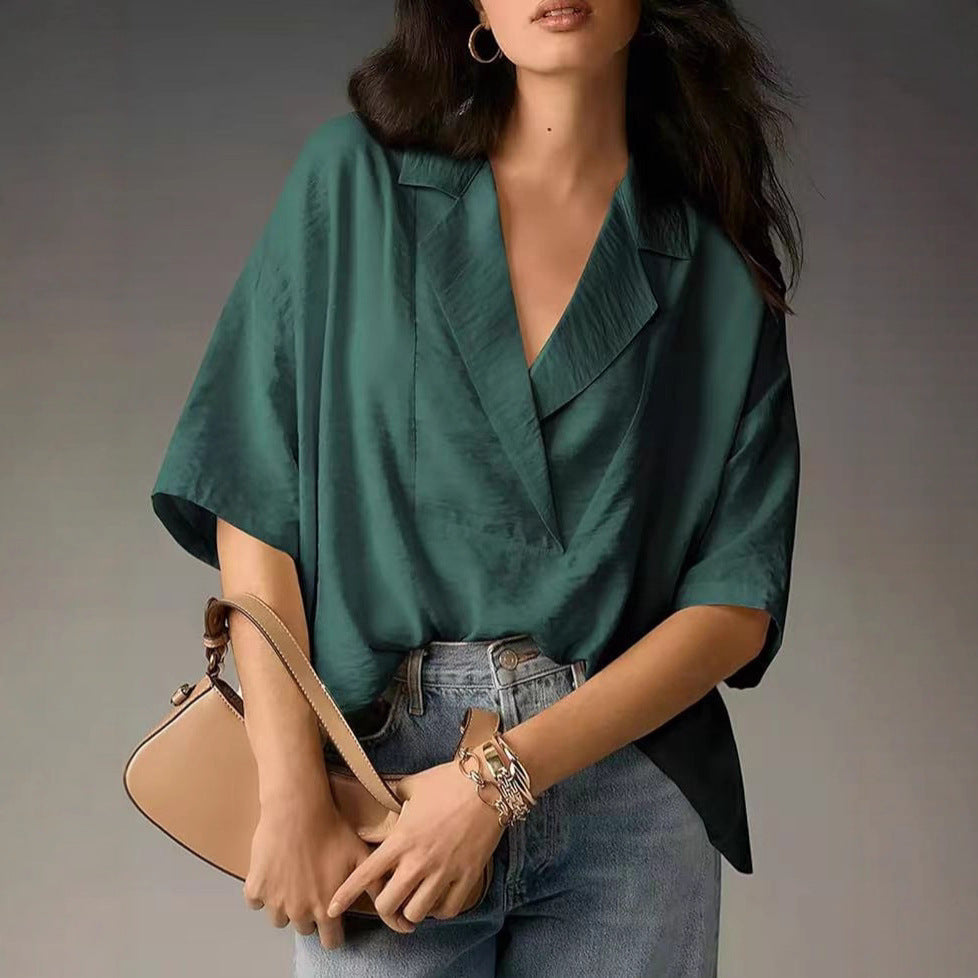 Damen elegante und luftige Bluse im Kimono-Stil R&B