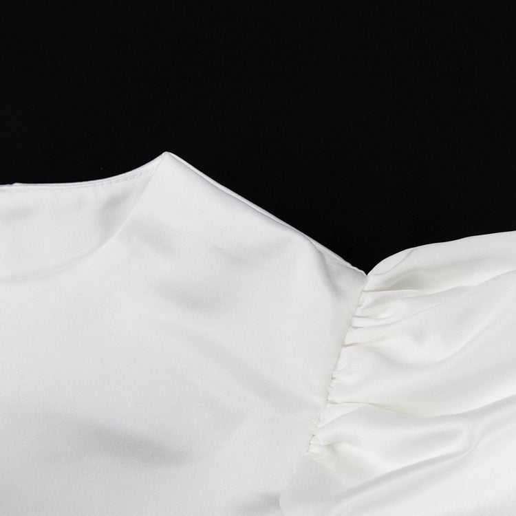 Damen Stylische Bluse mit Puffärmeln R&B