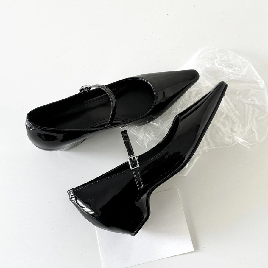 Damen elegante Ballerinas mit modischer Schnallenverzierung und bequemer Innensohle R&B