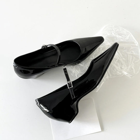 Damen elegante Ballerinas mit modischer Schnallenverzierung und bequemer Innensohle R&B