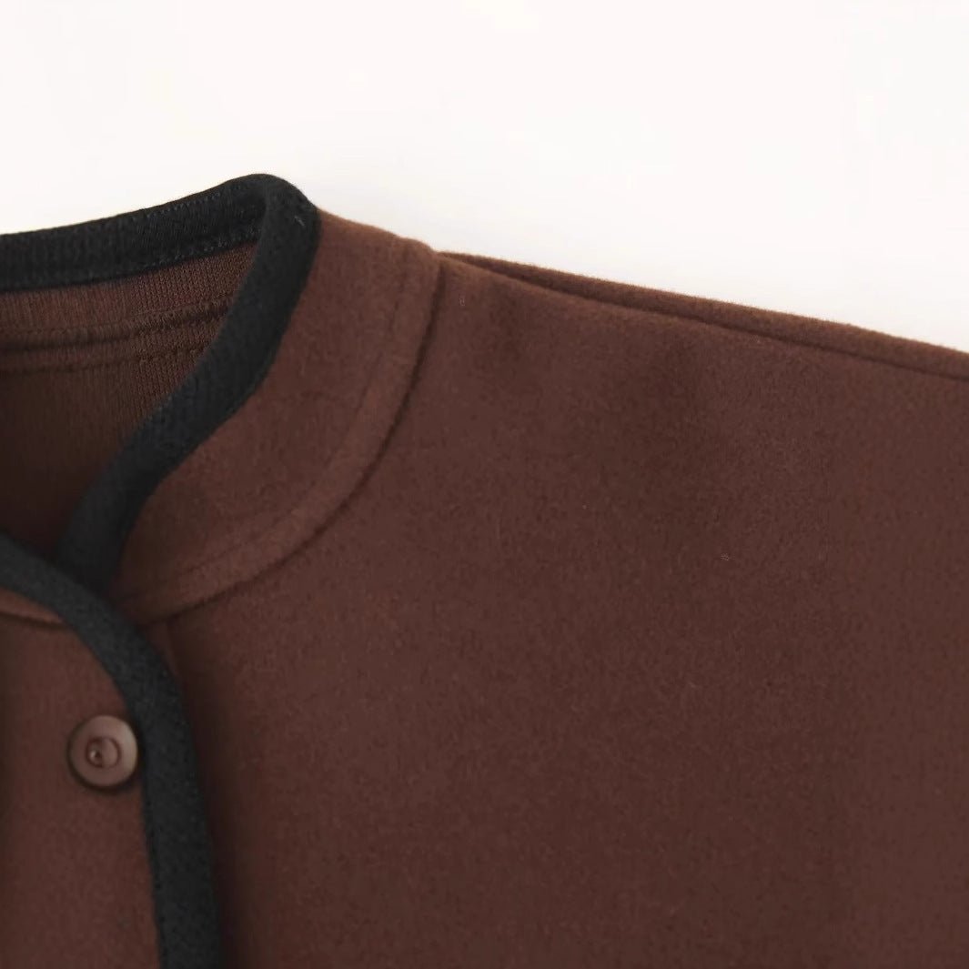 Damen elegante Übergangsjacke mit kontrastierenden Kanten R&B
