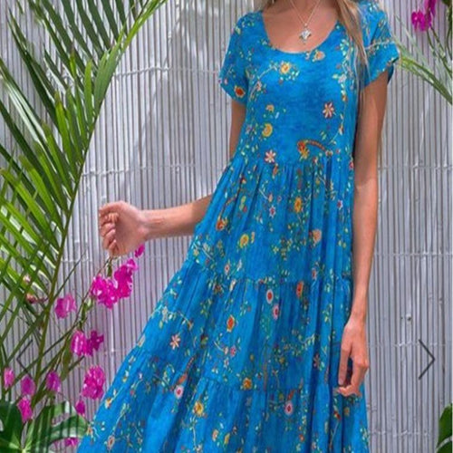 Damen Strandkleid aus leichtem, atmungsaktivem Baumwollmaterial von R&B