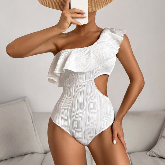 Damen Einseitiger Badeanzug mit elegantem Schnitt R&B