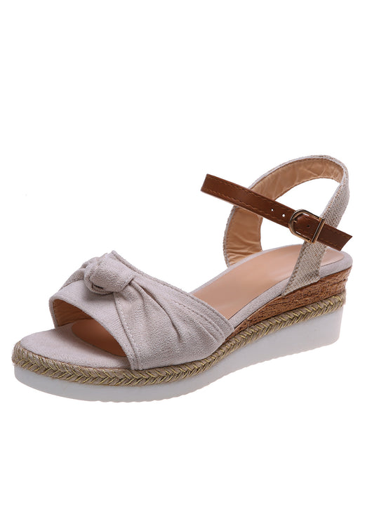 Damen Wedge-Sandalen mit modischem Knoten-Detail R&B