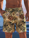 Herren Badeshorts mit animalischem Muster und elastischem Bund