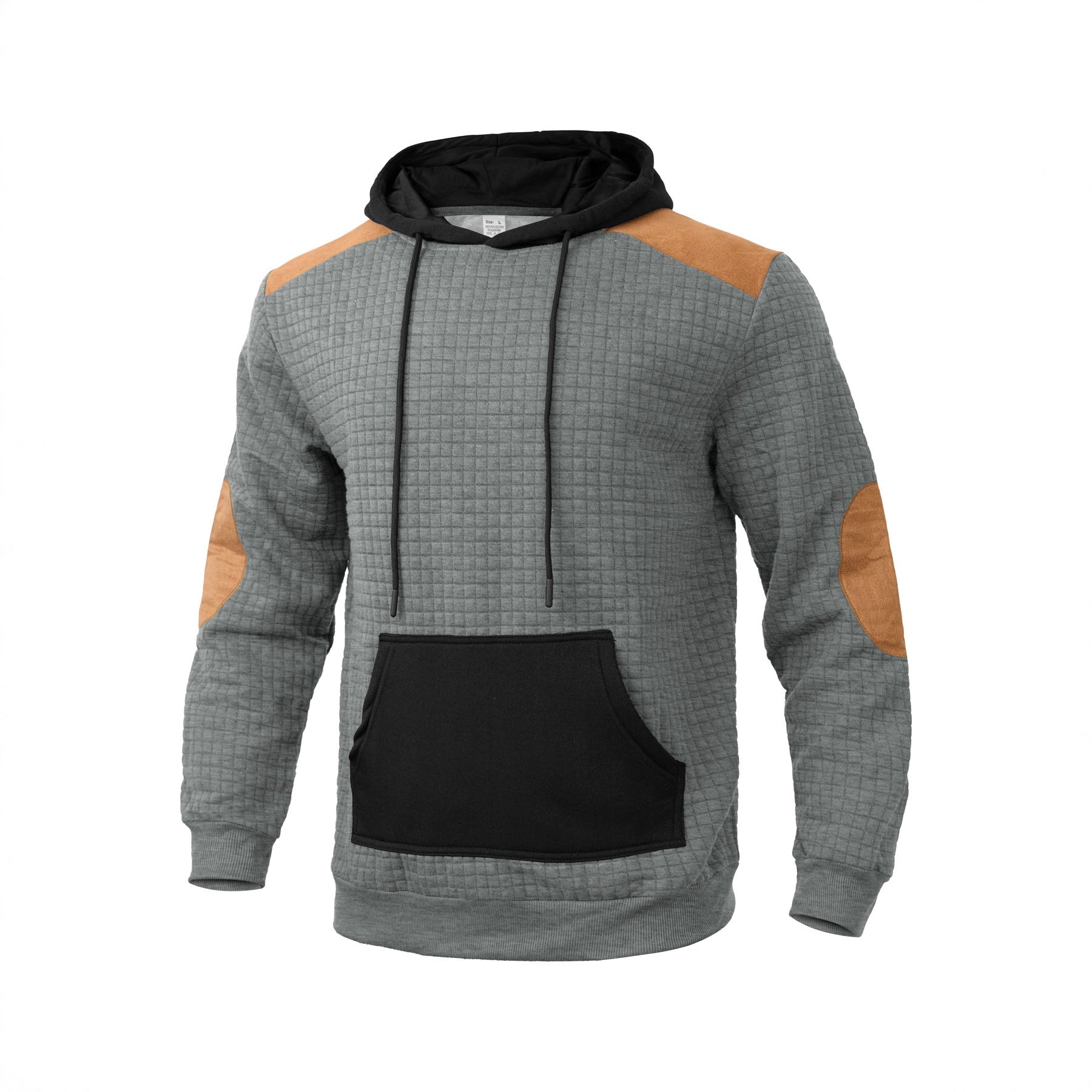 Herren modischer Kapuzenpullover mit strukturiertem Design und Kunstlederakzenten R&B