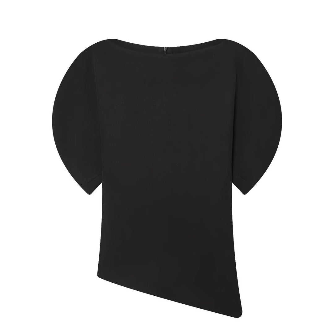 Damen elegantes Oberteil mit innovativen Ballonärmeln und seidigem Finish R&B