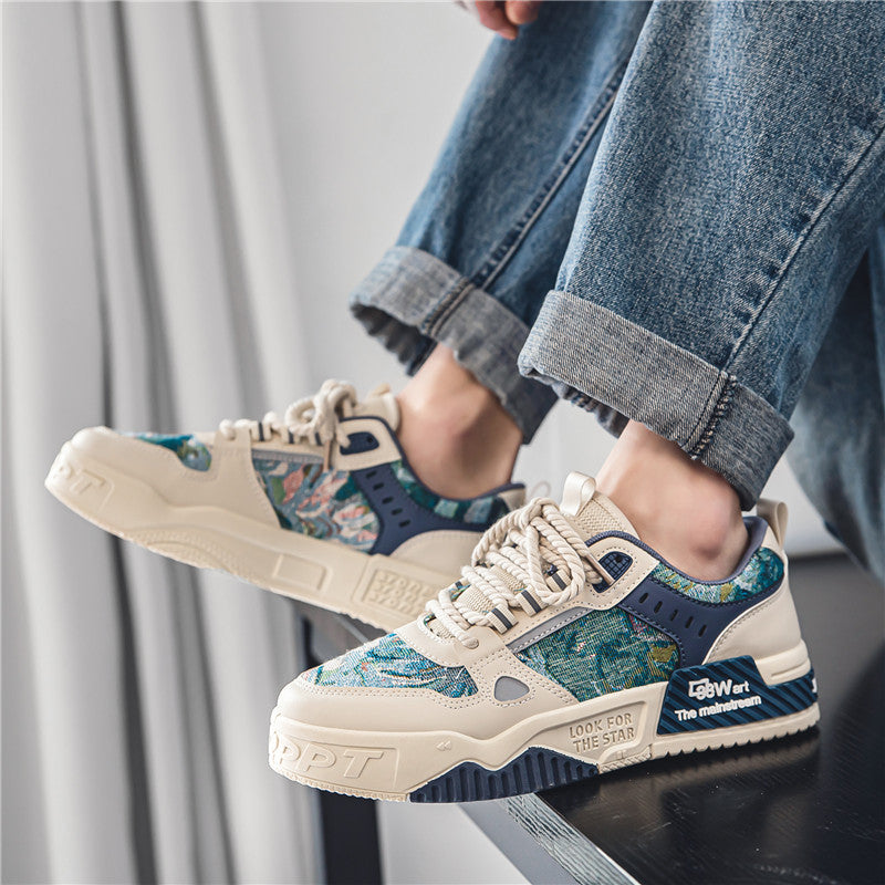 Damen Modische Sneaker mit einzigartigem floralem Design und stabiler Profilsohle