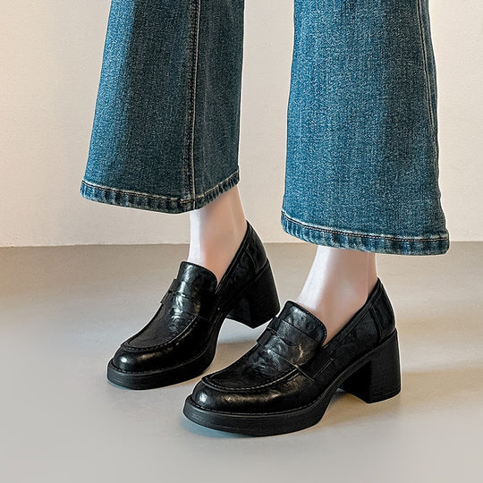 Damen Elegante Loafers mit Blockabsatz R&B