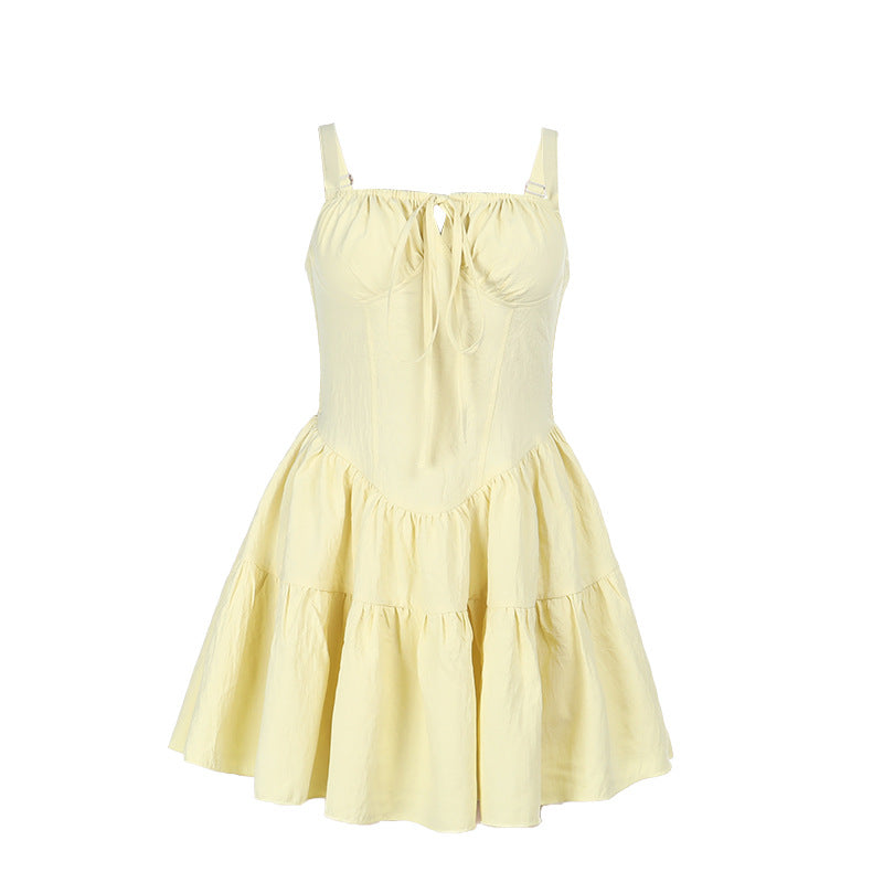 Damen verspieltes Mini-Kleid mit lässigem Schnitt und Rüschendetails R&B