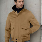 Herren modische Bomberjacke mit warmem Kragen R&B