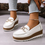 Damen Elegante Mokassins mit modischem Plateau