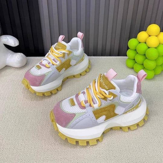 Damen Chunky Sneakers mit atmungsaktiver Mesh-Oberfläche und rutschfester Profilsohle R&B