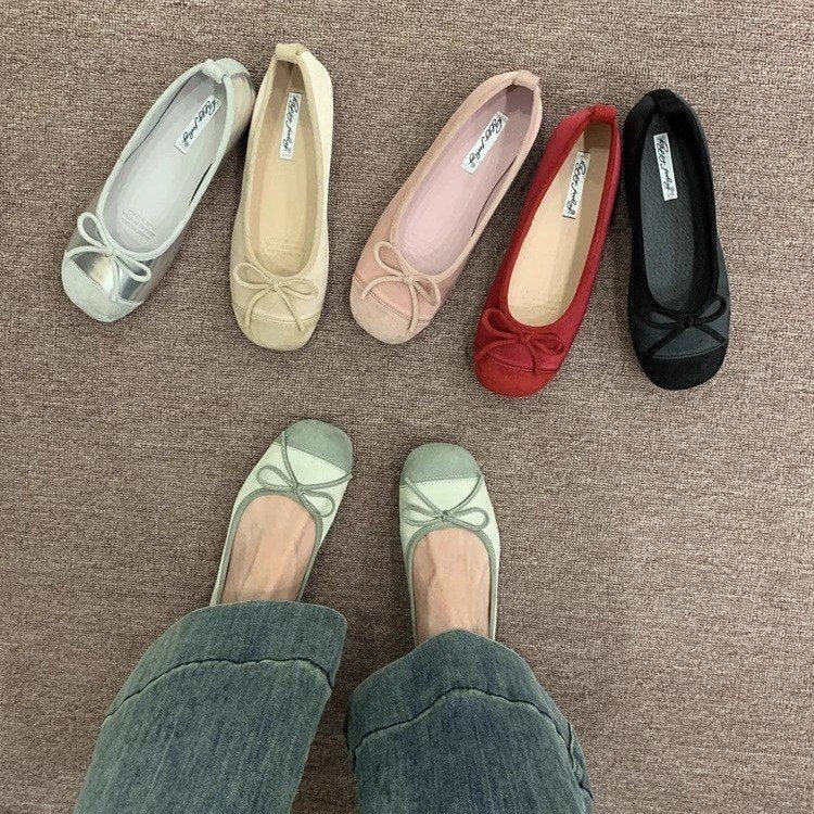 Damen Ballerinas mit zierlichem Schleifenakzent und weichem Innenfutter R&B