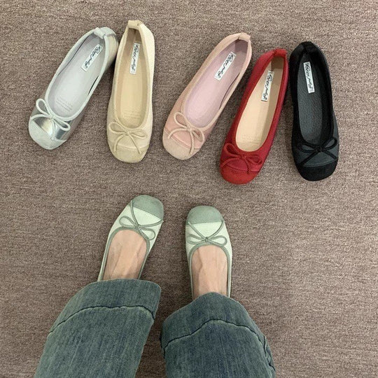 Damen Ballerinas mit zierlichem Schleifenakzent und weichem Innenfutter R&B
