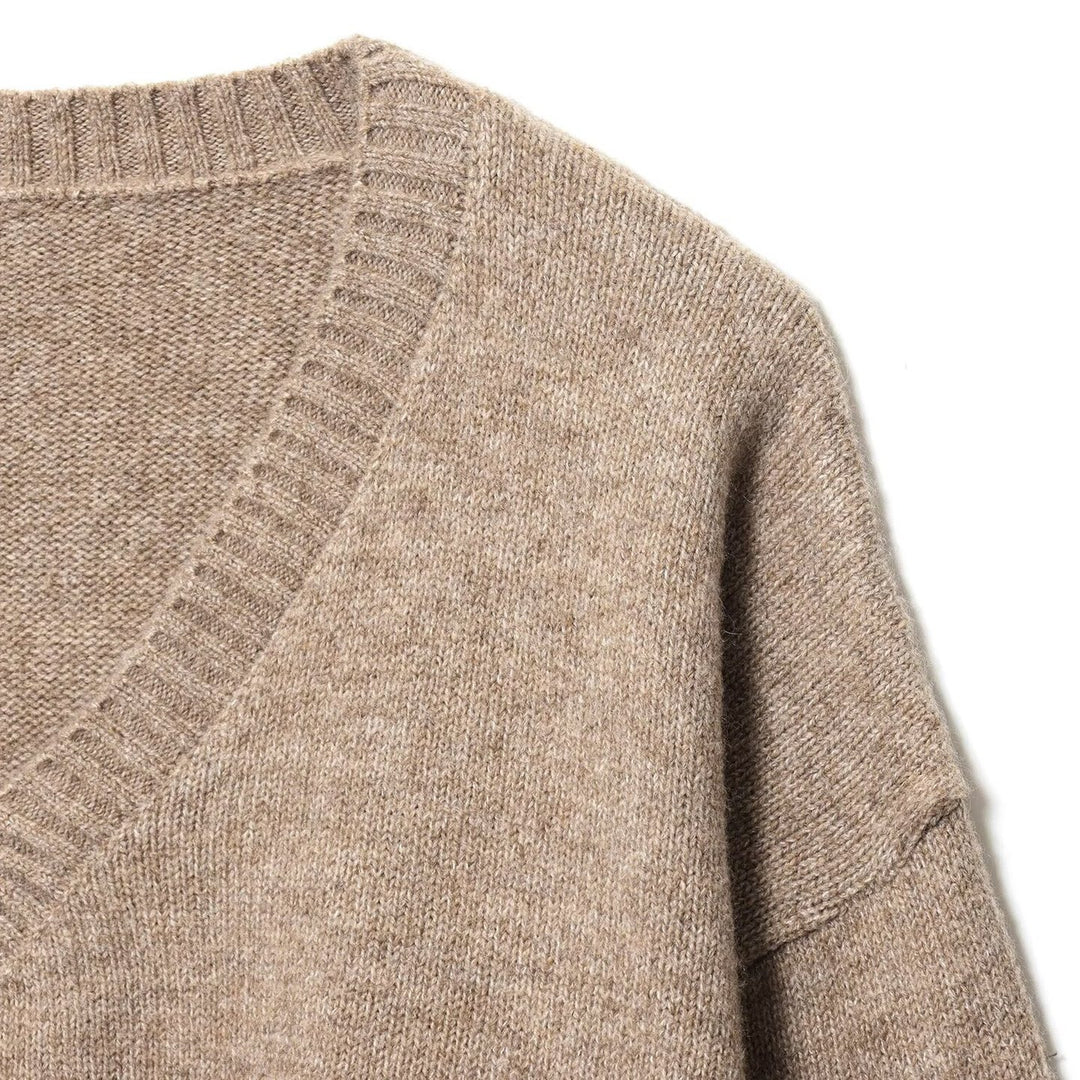 Damen komfortabler V-Ausschnitt Pullover R&B