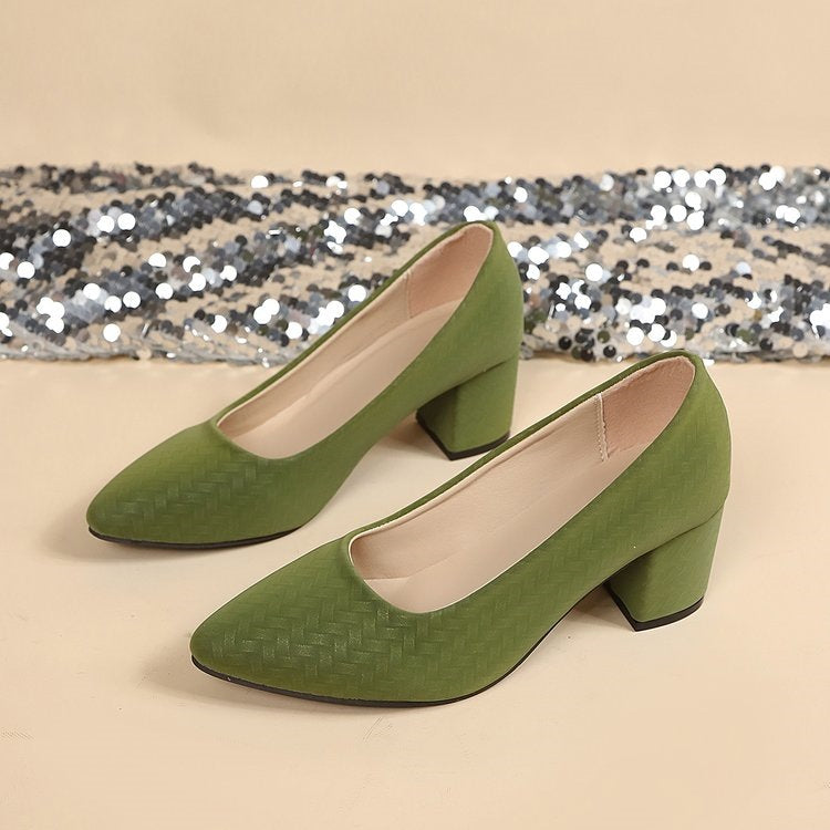 Damen Elegante Blockabsatz-Pumps mit strukturierter Oberfläche R&B