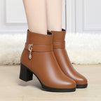 Damen Elegante Stiefeletten mit modischem Schnallen-Detail