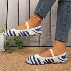 Damen Bequeme Ballerinas mit elastischer Riemchenverbindung und modischem ZR&Bra-Design R&B