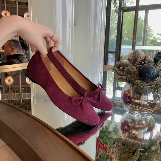 Damen Ballerinas mit charmantem Schleifendetail aus hochwertigem Wildleder R&B