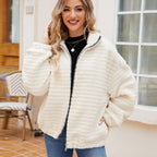 Damen Fleece-Jacke mit kontrastierendem Reißverschluss R&B