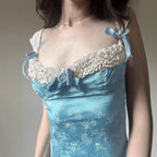 Damen Spaghetti-Trägertop mit floralen Akzenten und Rüschendetails R&B