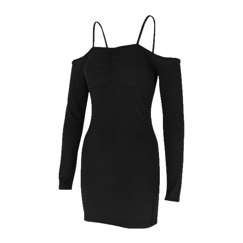 Damen elegantes Bodycon-Kleid mit Cut-Out-Details und langen Ärmeln R&B