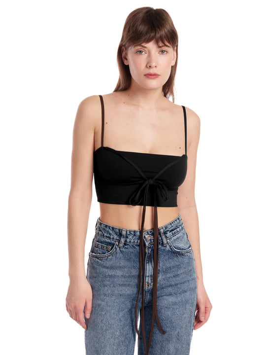 Damen Crop-Top mit schmalen Trägern und innovativem Schnitt R&B