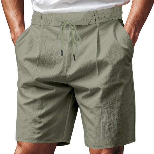 Herren nan knielange leichte Funktionsshorts mit Elastikbund, Kordelzug und tiefen Eingrifftaschen R&B