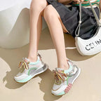 Damen Sportliche Sneakers mit modischem Ketten- und Perlenschmuck R&B