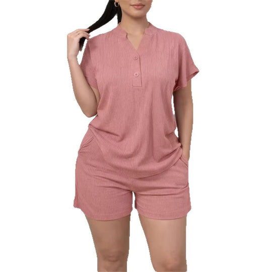 Damen Freizeit-Jumpsuit mit Knopfleiste und seitlichen Taschen R&B