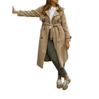 Damen eleganter Wollmantel mit praktischem Gürtel R&B