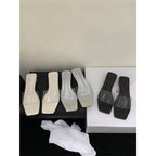 Damen stilvolle transparente Slippers R&B